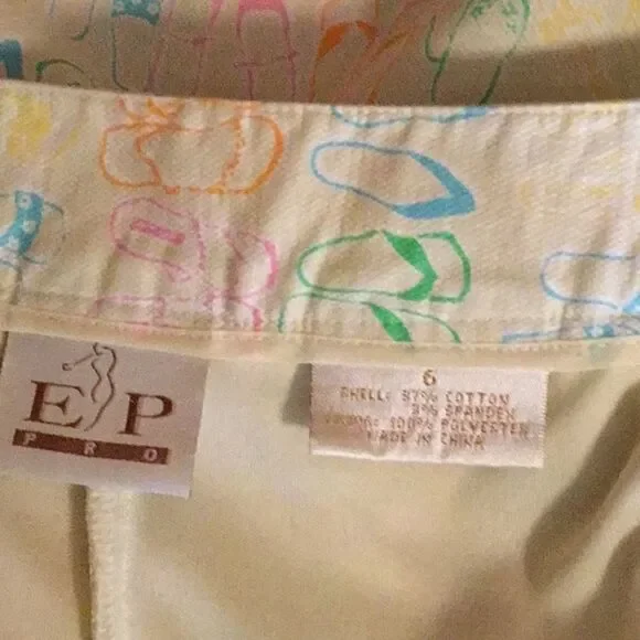 Golf skort in size 6 by EP PRO cream w/ multicolor - Picture 7 of 8
